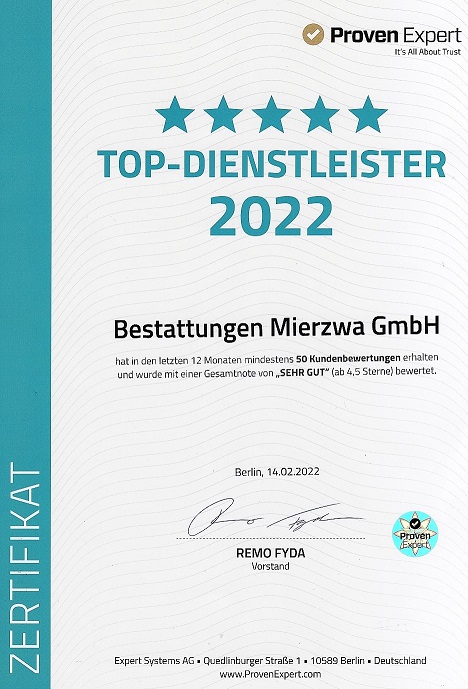 TOP-Dienstleister 2022_Bestattungen Mierzwa